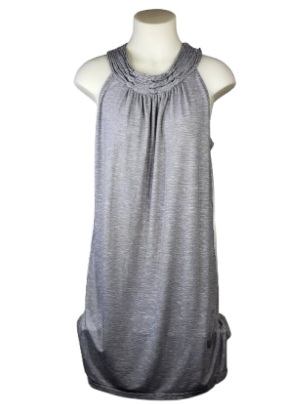 Max Studio Gray Sleeveless Loose Halter Mini Dress Sz Lg